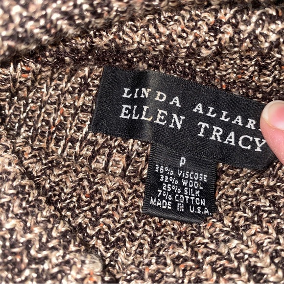 Linda Allard Ellen Tracy Wool & Silk Sleeveless Knit Turtleneck Sweater Small P - Picture 2 of 5